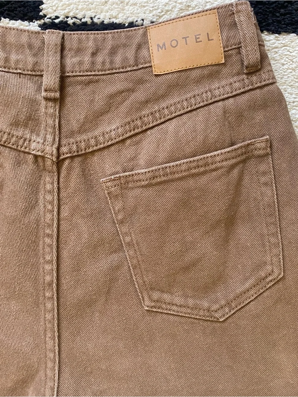 Motel Rocks Brown Denim Shorts